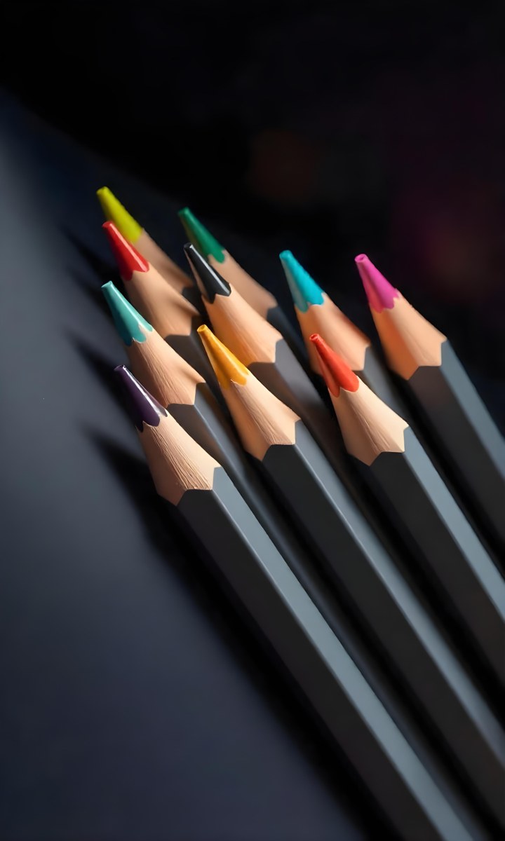 A Set Of Colored Pencils With Different Colors Arranged In A Row With A Dark Background And Soft Lighting Creating A Visually Appealing Composition 35 2b28