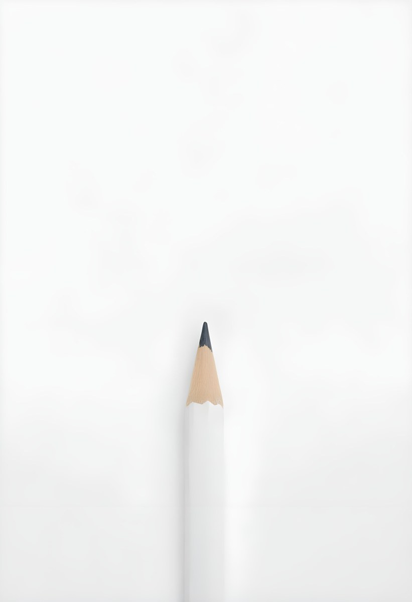 A Single White Pencil On A Plain White Background 5 Eabd