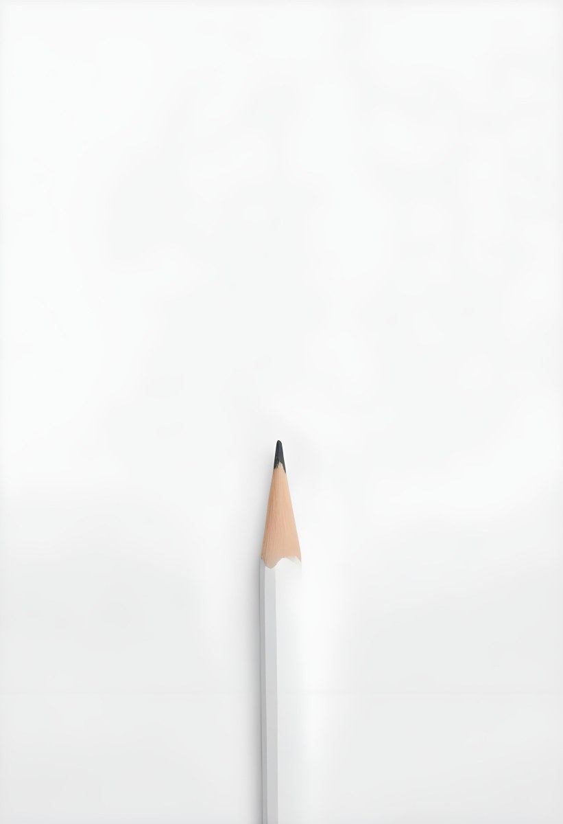 A Single White Pencil On A Plain White Background 6 2144