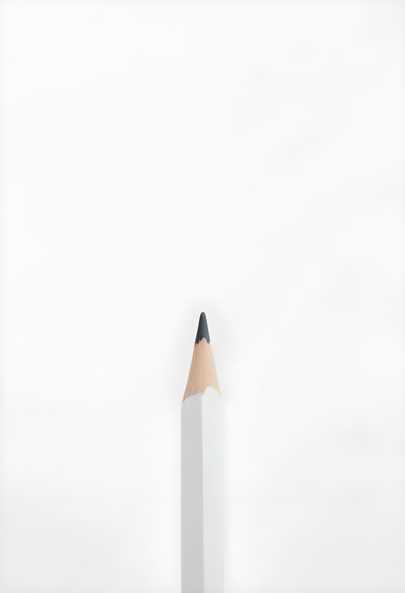 A Single White Pencil On A Plain White Background 7 7d58