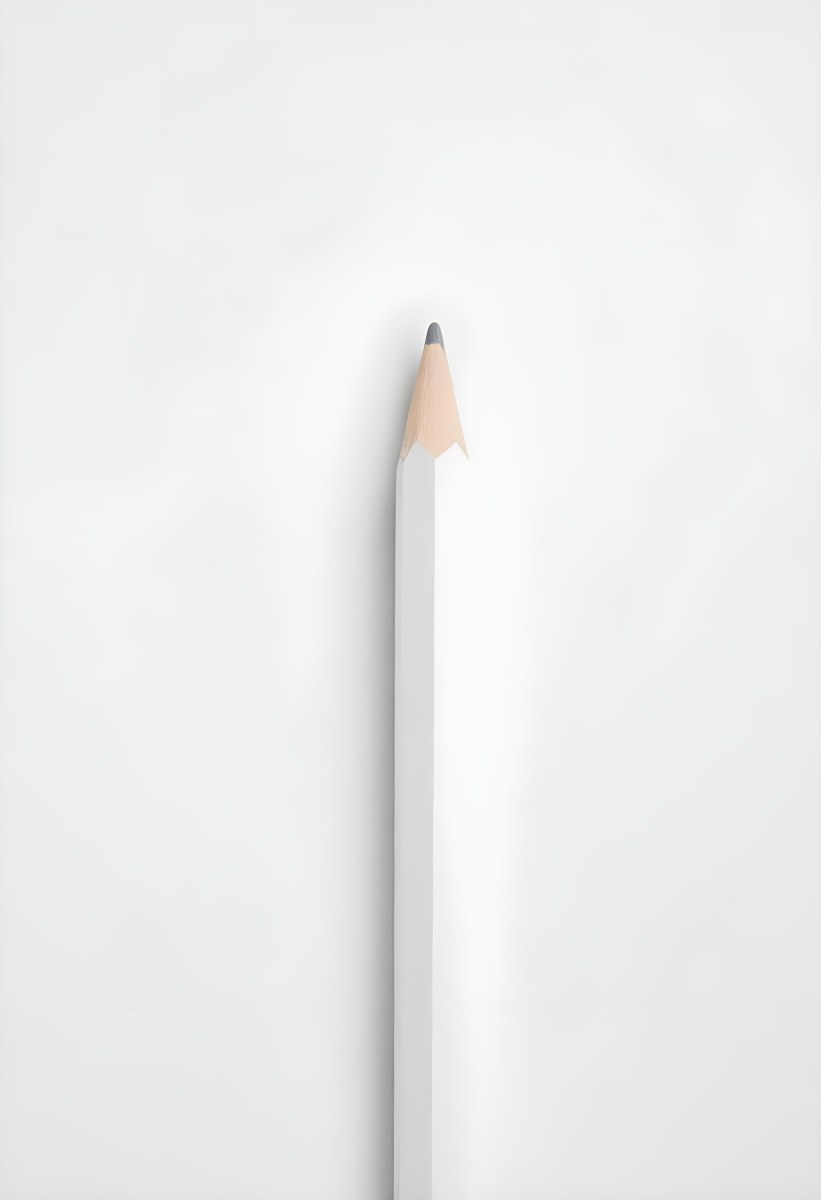 A Single White Pencil On A Plain White Background 9 5347