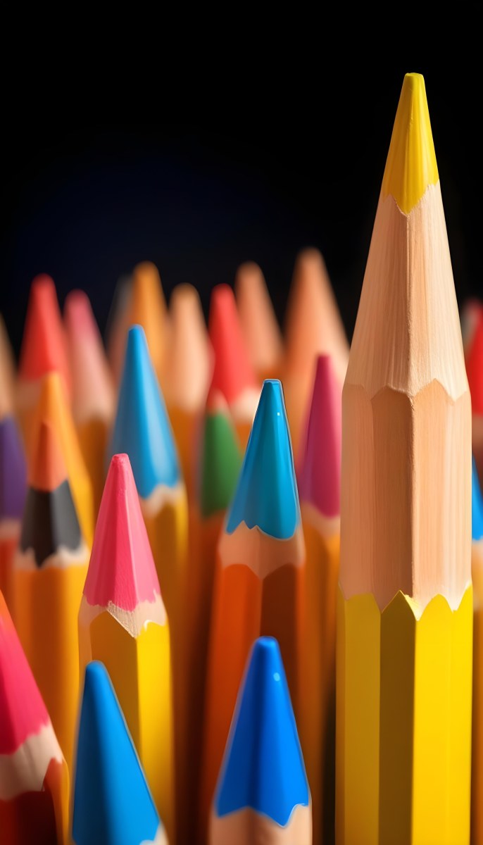 A Yellow Pencil In The Foreground