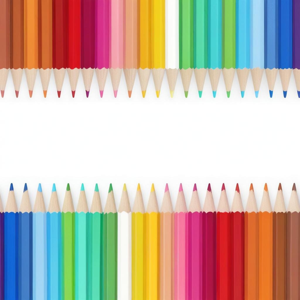 Colored Pencils Arranged In Two Rows Creating A Vibrant Spectrum Of Colors Sharp Tips Pointing Inward White Background Clean And Organized Composition Educational Or Artistic Theme 6 1539