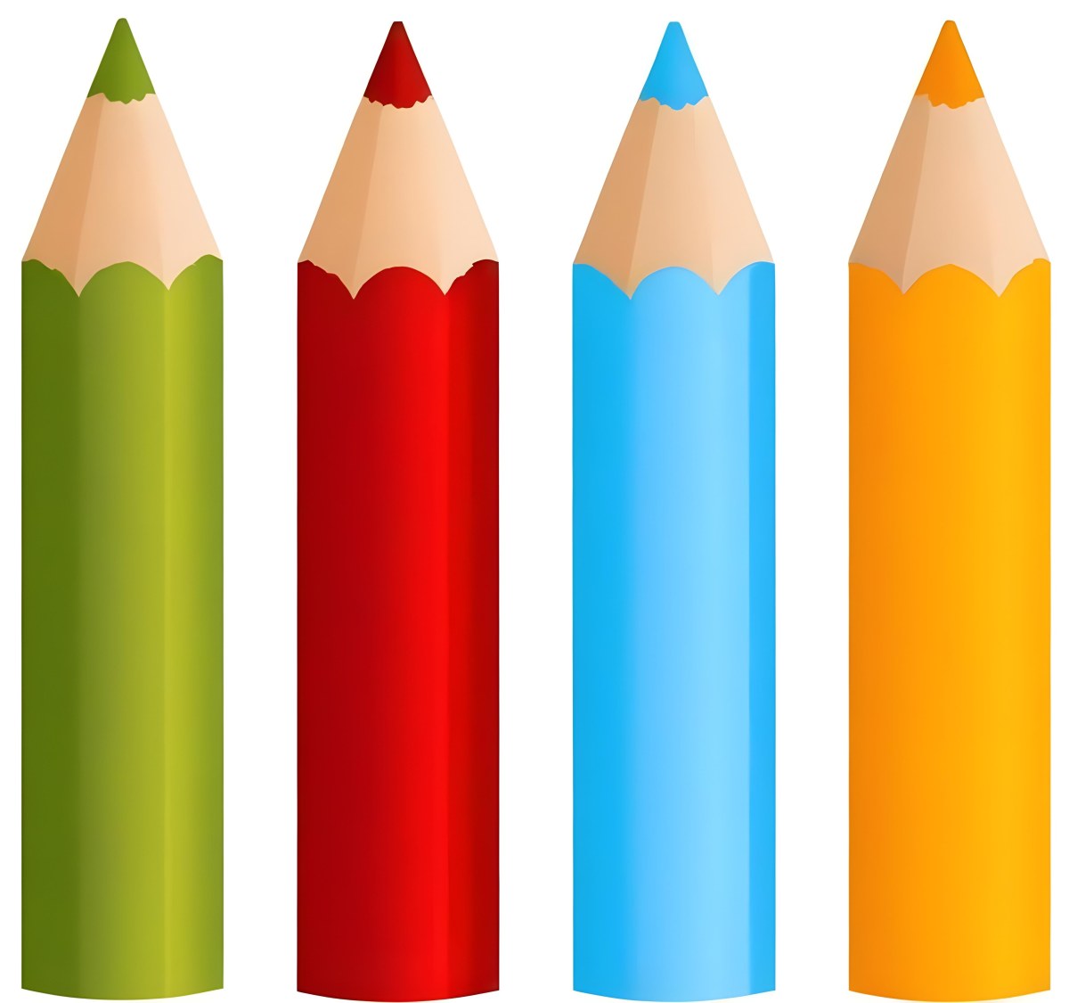 Digital Painting Four Colored Pencils White Red Blue And Orange Arranged Side By Side Simple White Background Clean Vector Graphics Vibrant Colors Educational Material Art Supplies Bold And Slim Lines B 17 F6fd