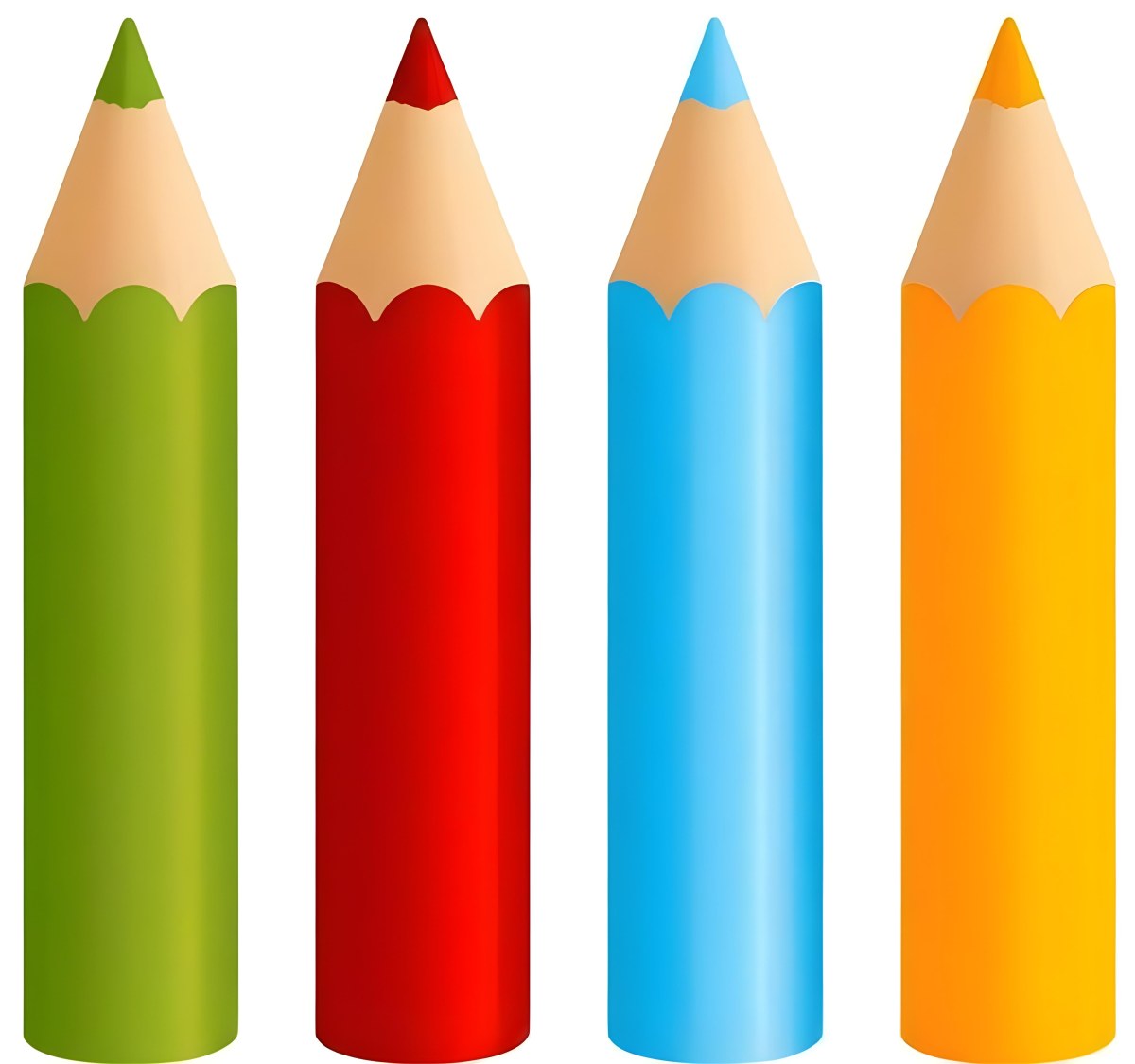 Digital Painting Four Colored Pencils White Red Blue And Orange Arranged Side By Side Simple White Background Clean Vector Graphics Vibrant Colors Educational Material Art Supplies Bold And Slim Lines B 5 2ff5