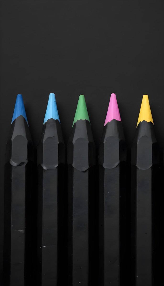 Five Yellow Pencils With Black Light Blue Black Black And Black Tips In A Yellow Background 9 7ba9