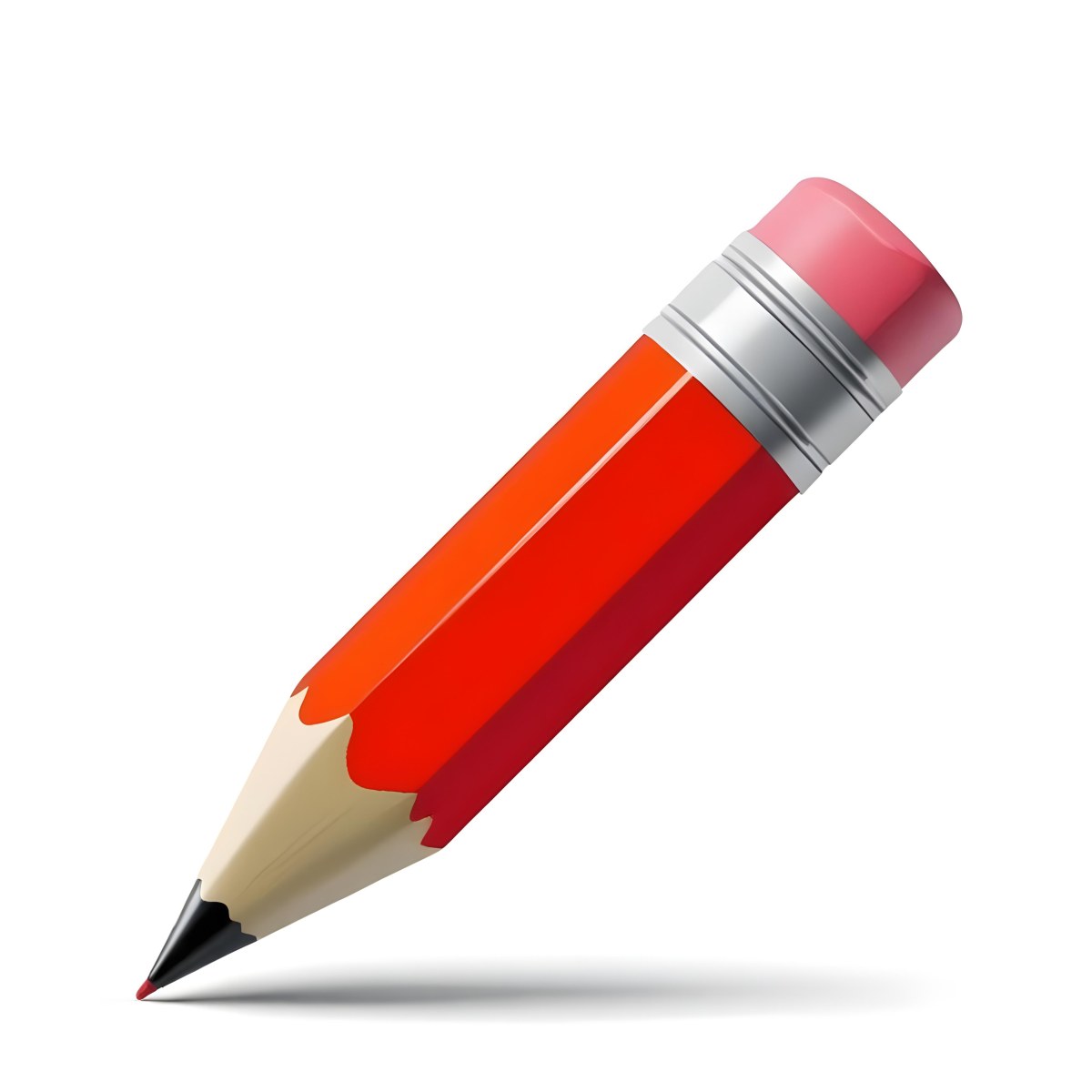 Red Pencil With A Red Eraser On A White Background 20 Add8