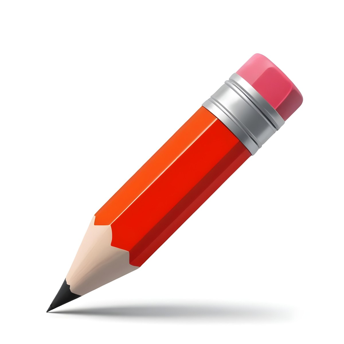 Red Pencil With A Red Eraser On A White Background 24 901e