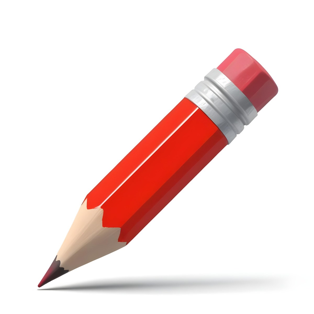 Red Pencil With A Red Eraser On A White Background 4 Cb26