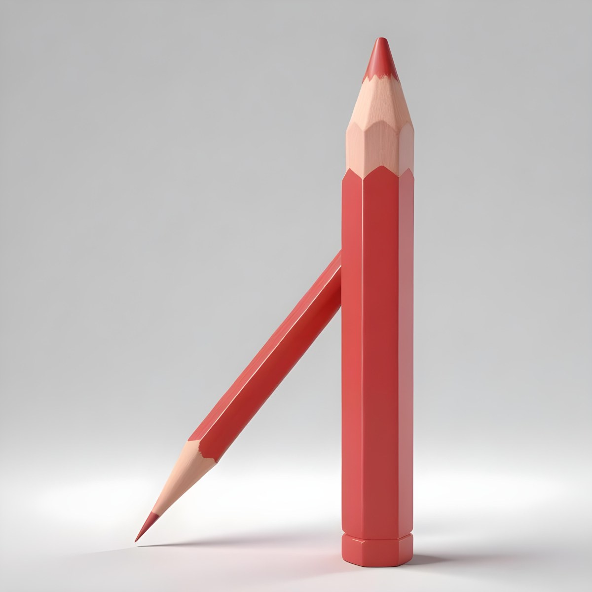 Red Pencil With A Red Eraser On A White Background 9 Dae7