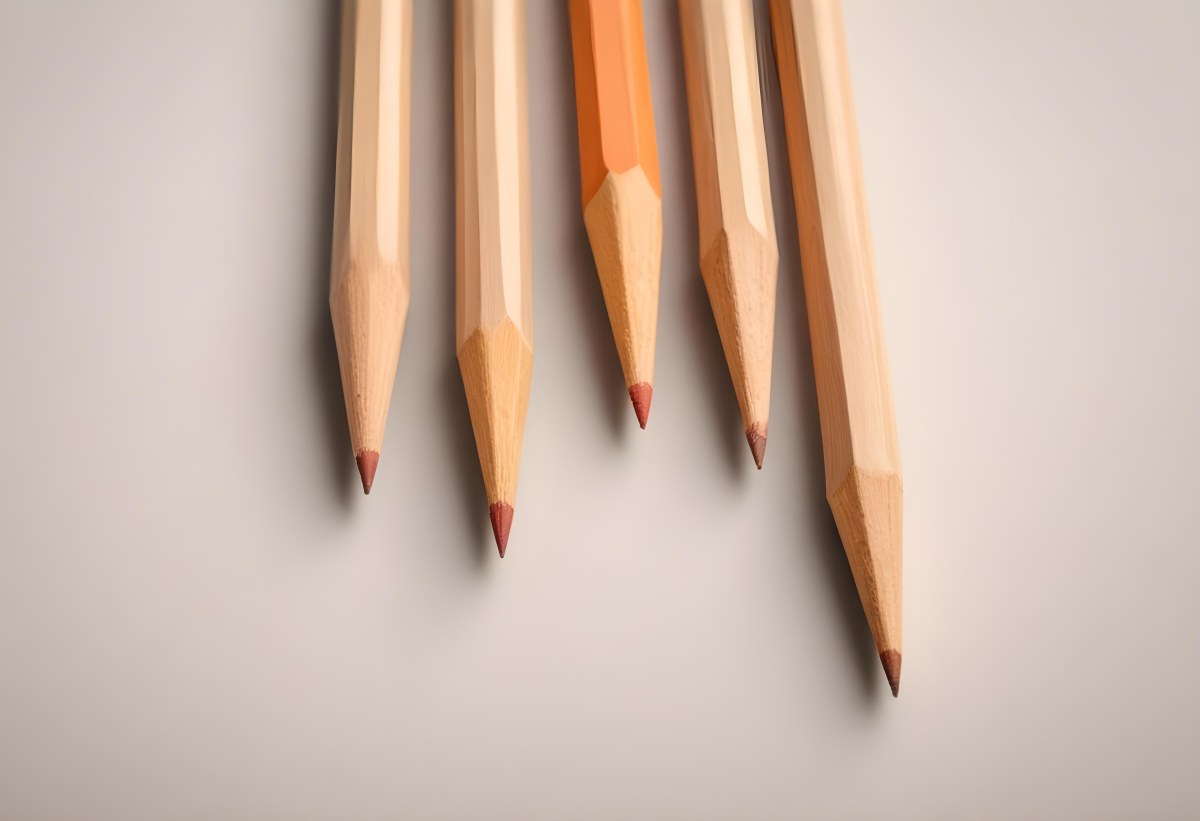 Three Wooden Pencils With Blunt Tips On A Light Background 6 8011