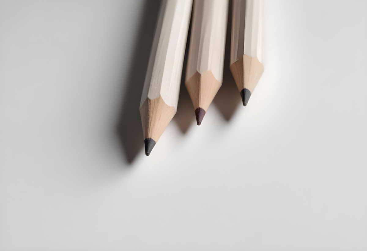 Three Wooden Pencils With Blunt Tips On A Light Background 7 A29e