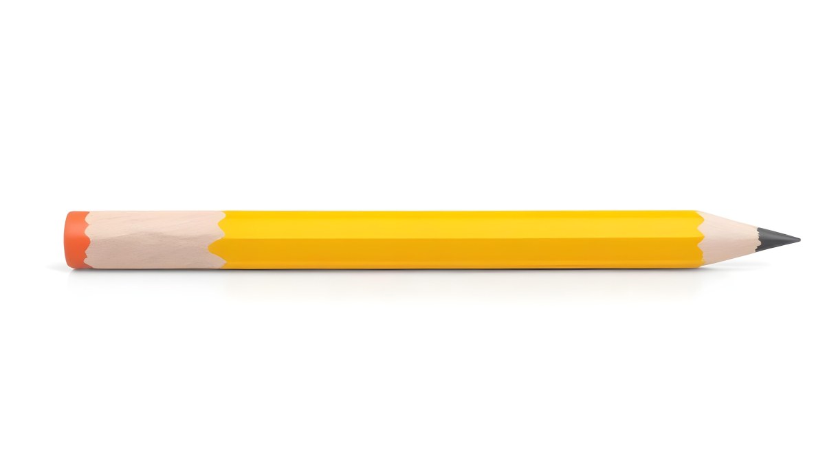 Yellow Pencil On A White Background 8 5921