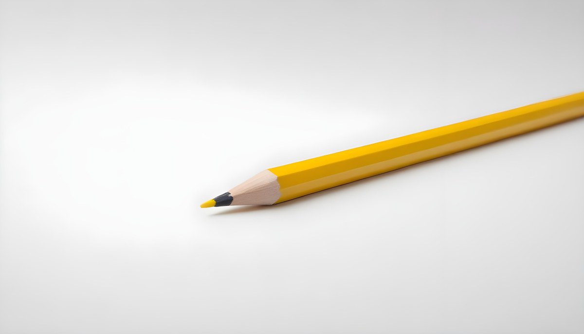 Yellow Pencil On A White Background 9 1216