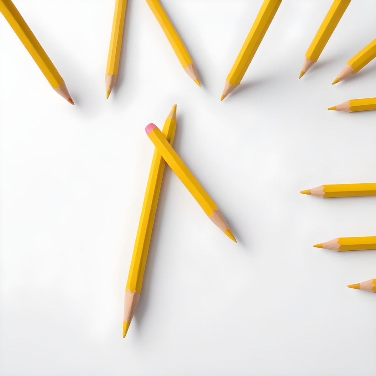 Yellow Pencil On A White Background 9 Ed02