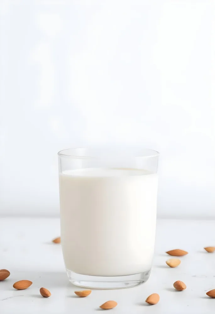 A Glass Of Creamy Almond Milk