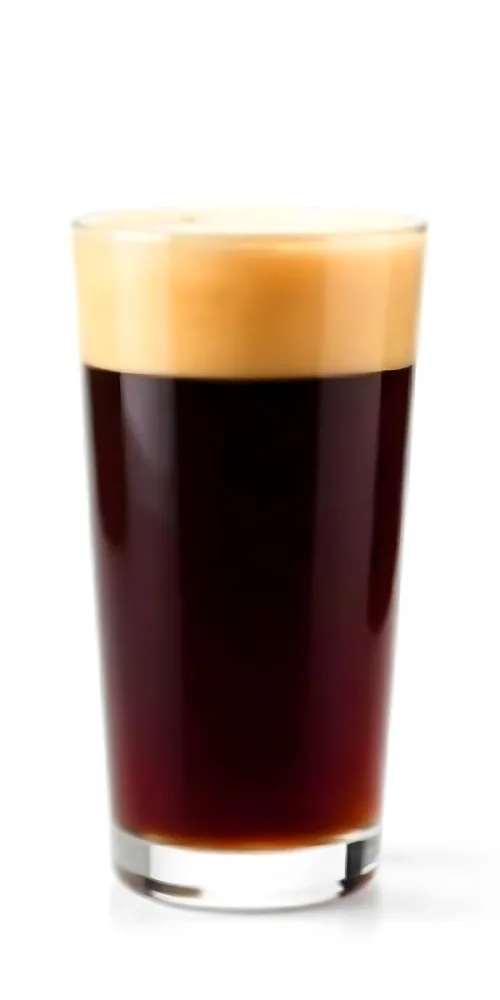 A Glass Of Dark Coffee With A Layer Of Light Brown Foam On Top Against A Plain White Background 9 0033