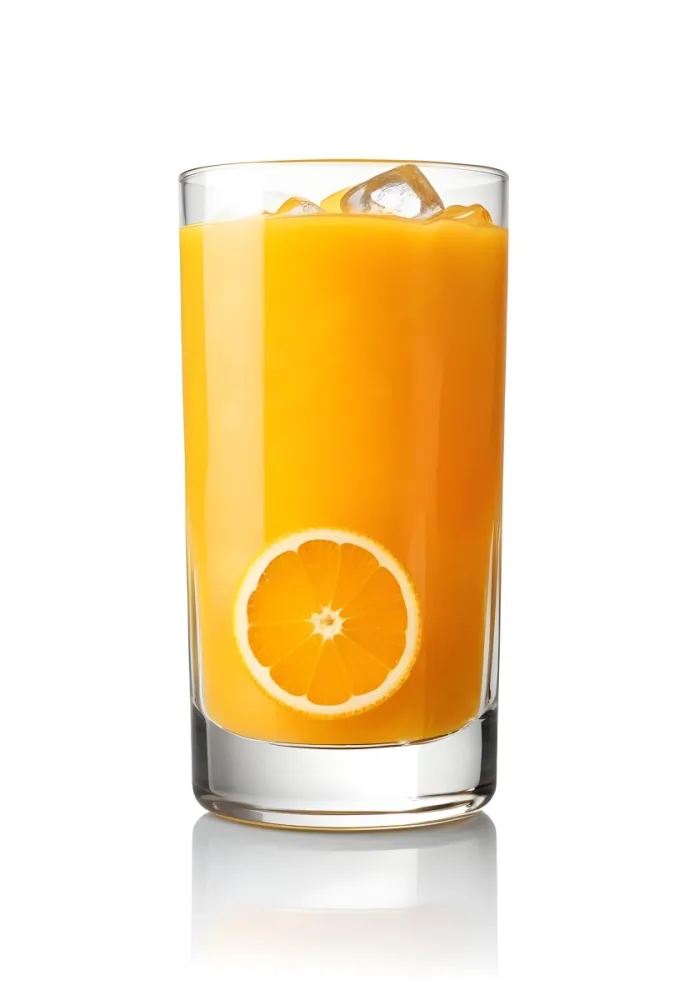 A Glass Of Fresh Orange Juice With Ice Cubes 21 8304
