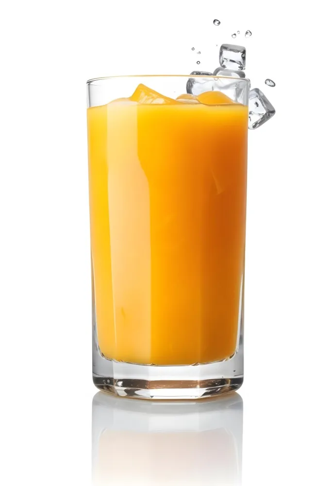 A Glass Of Fresh Orange Juice With Ice Cubes 22 7865