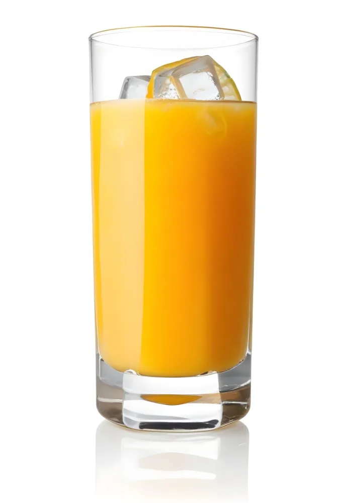 A Glass Of Fresh Orange Juice With Ice Cubes 9 5d69