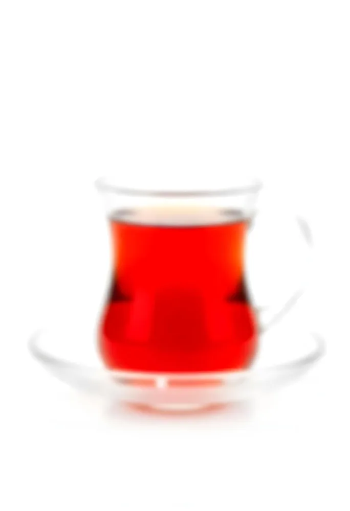 A Glass Of Red Tea On A Glass Saucer White Background 8 A952