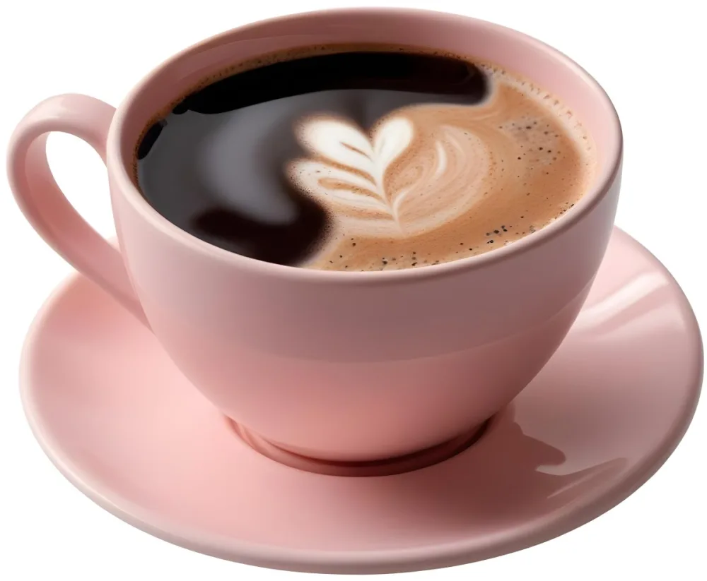 A Pink Ceramic Cup Filled With A Creamy Frothy Latte Or Cappuccino Featuring An Intricate Latte Art Design On The Surface Of The Drink Placed On A Wooden Table In A Sunlit Kitchen With Morning Ligh 1 99d2