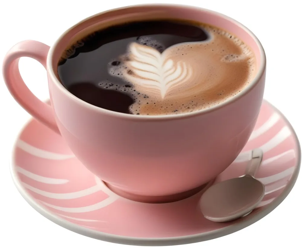 A Pink Ceramic Cup Filled With A Creamy Frothy Latte Or Cappuccino Featuring An Intricate Latte Art Design On The Surface Of The Drink Placed On A Wooden Table In A Sunlit Kitchen With Morning Ligh 12 Bbc0