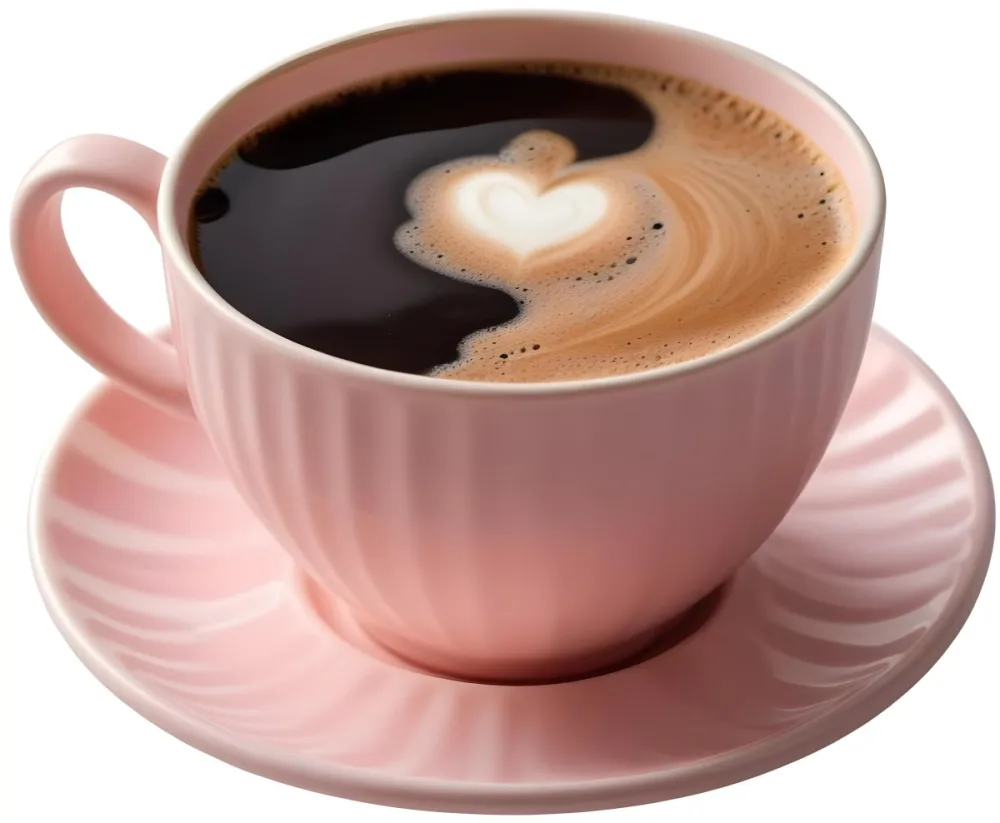A Pink Ceramic Cup Filled With A Creamy Frothy Latte Or Cappuccino Featuring An Intricate Latte Art Design On The Surface Of The Drink Placed On A Wooden Table In A Sunlit Kitchen With Morning Ligh 6 98a0