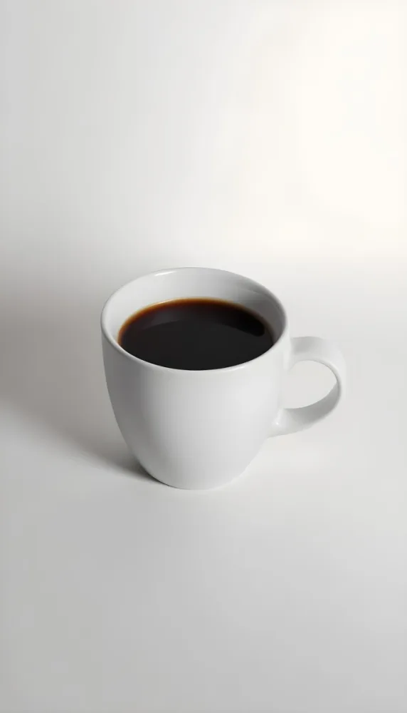 A White Ceramic Mug Filled With Black Coffee Casting A Shadow On A Black Surface Simple And Minimalist Composition Studio Lighting Clean And Modern Aesthetic 11 9e17