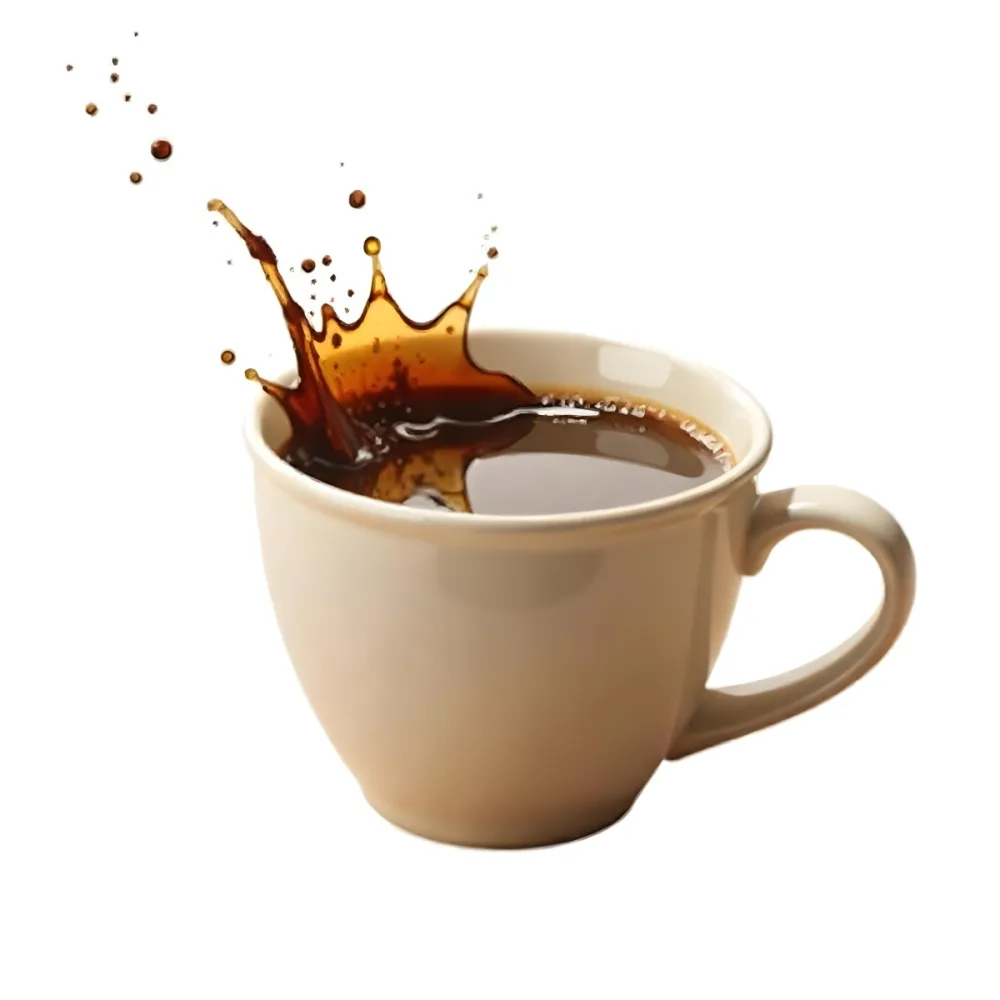 A White Coffee Cup With A Splash Of Coffee On A White Background 34 2744