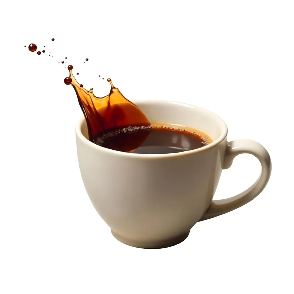 A White Coffee Cup With A Splash Of Coffee On A White Background 56 Cb5e