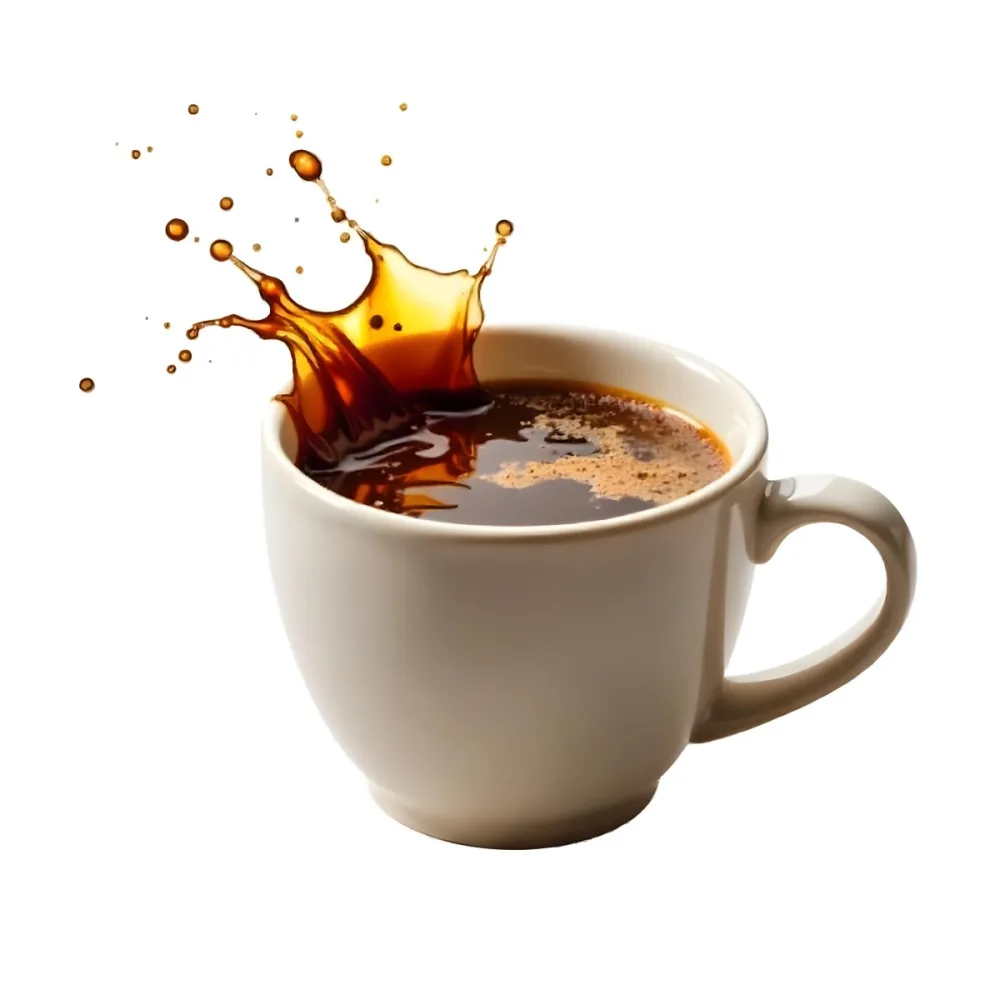 A White Coffee Cup With A Splash Of Coffee On A White Background 65 Be7d
