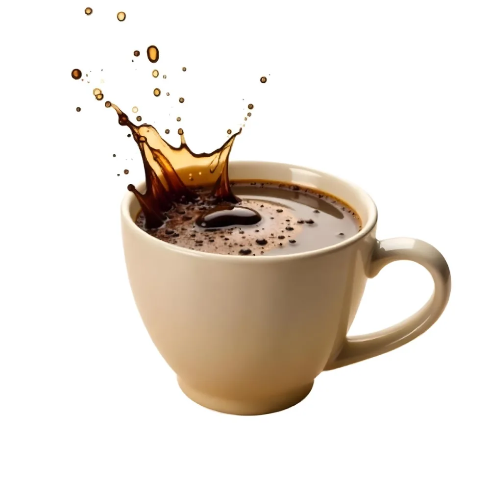 A White Coffee Cup With A Splash Of Coffee On A White Background 66 760e