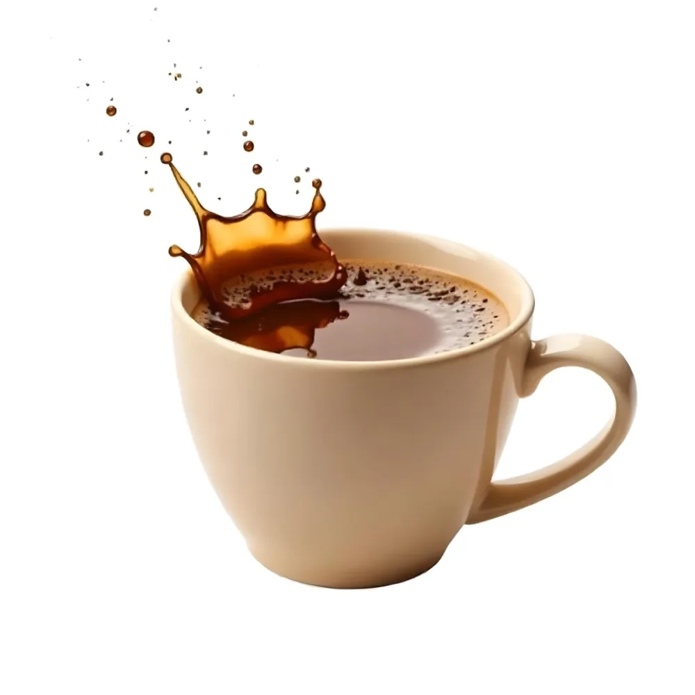 A White Coffee Cup With A Splash Of Coffee On A White Background 68 8a46