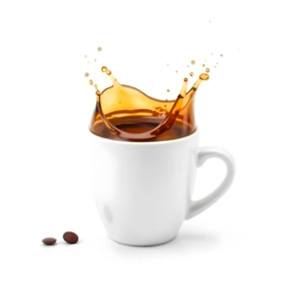 A White Coffee Cup With A Splash Of Coffee On A White Background 73 5ae9