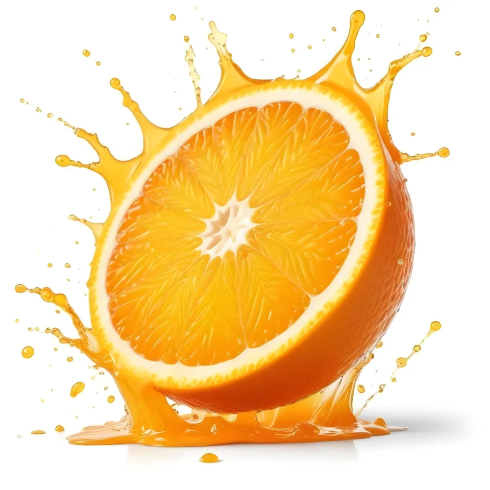 An Orange Slice With Juice Splashing Around It In A Bright Kitchen 9 6f71