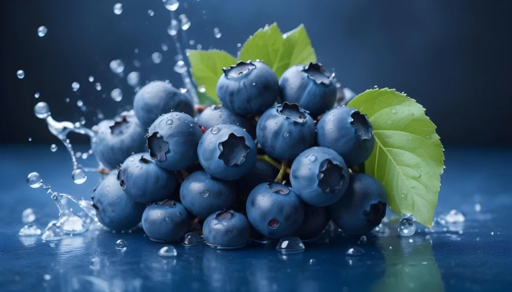 Cluster Of Fresh Ripe Blueberries