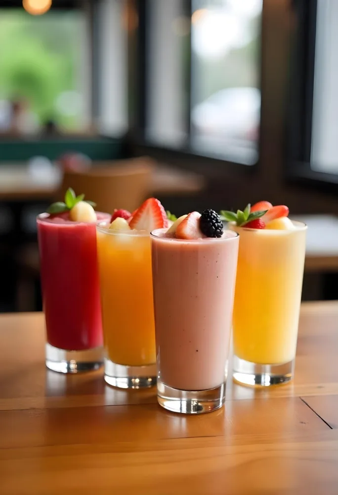 Four Glasses Of Smoothies