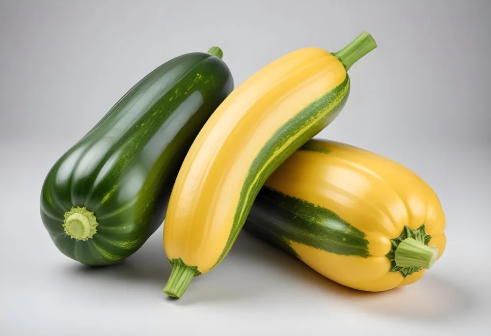 Green And Yellow Zucchini Squash On A White Background 6 1daa