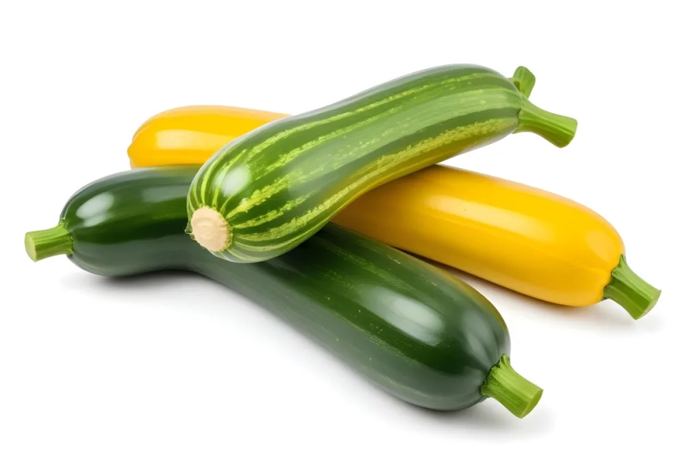 Green And Yellow Zucchini Squash On A White Background 7 6df9