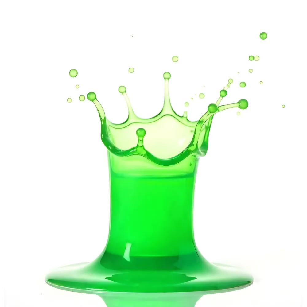 Green Liquid Splash With Droplets In The Air Dynamic Movement Vibrant Color Clean And Isolated Composition Studio Shot White Background 2 6bb3