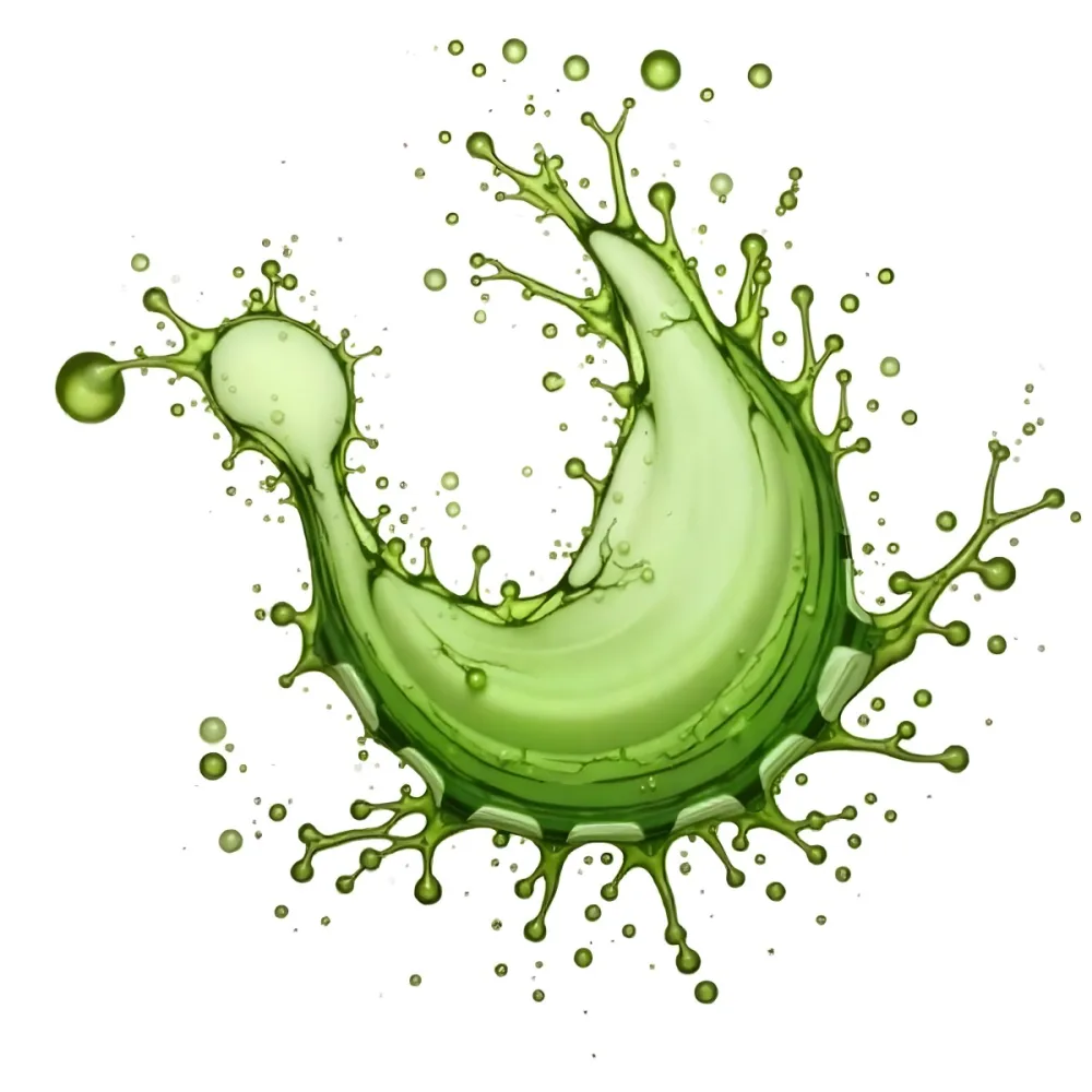 Green Liquid Splash With Droplets In The Air Dynamic Movement Vibrant Color Clean And Isolated Composition Studio Shot White Background 29 C547