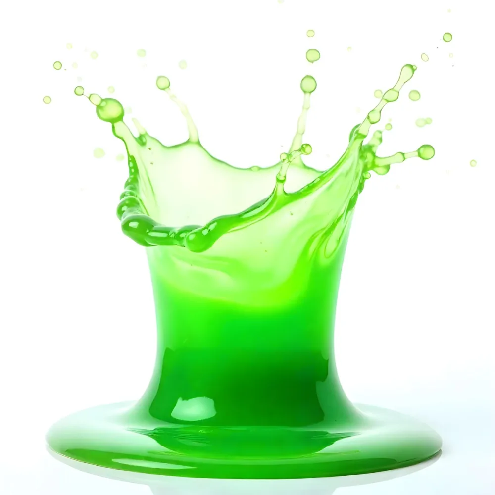 Green Liquid Splash With Droplets In The Air Dynamic Movement Vibrant Color Clean And Isolated Composition Studio Shot White Background 48 6842