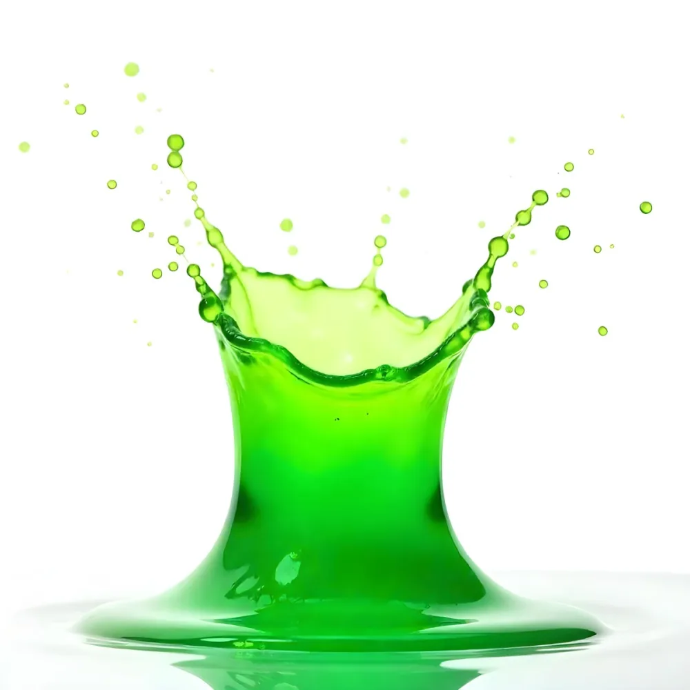 Green Liquid Splash With Droplets In The Air Dynamic Movement Vibrant Color Clean And Isolated Composition Studio Shot White Background 57 37e1