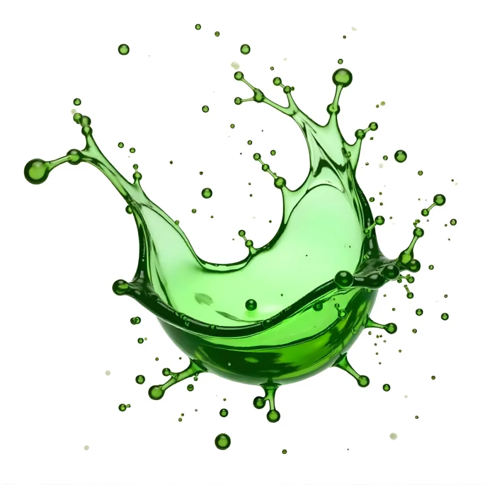 Green Liquid Splash With Droplets In The Air Dynamic Movement Vibrant Color Clean And Isolated Composition Studio Shot White Background 7 5d52