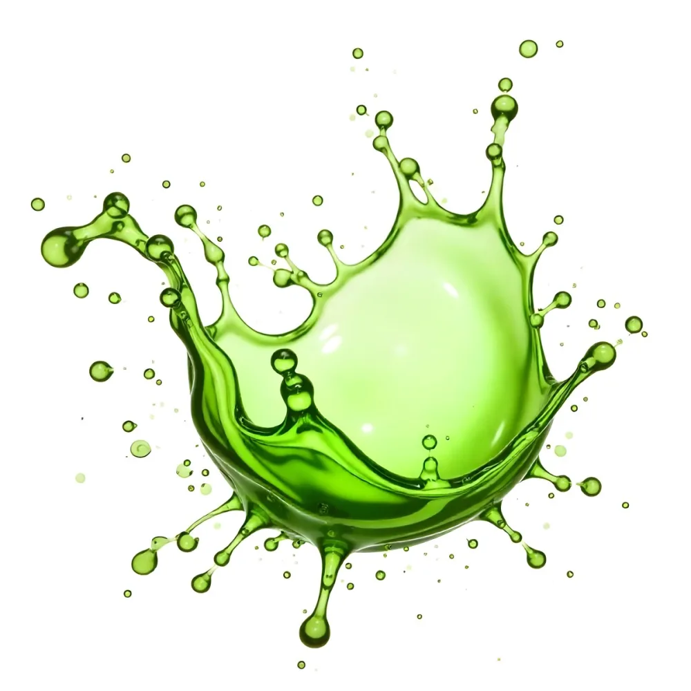 Green Liquid Splash With Droplets In The Air Dynamic Movement Vibrant Color Clean And Isolated Composition Studio Shot White Background 8 0e6f
