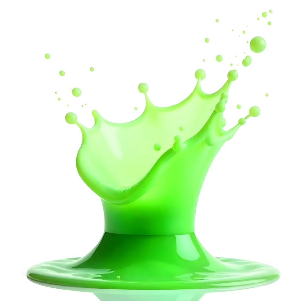 Green Liquid Splash With Droplets In The Air Dynamic Movement Vibrant Color Clean And Isolated Composition Studio Shot White Background 9 7c4e