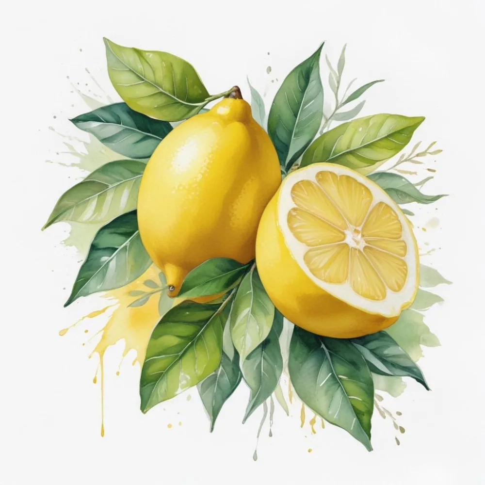 Lemons With Green Leaves A Whole Lemon And A Half Lemon On A White Background 98 25af