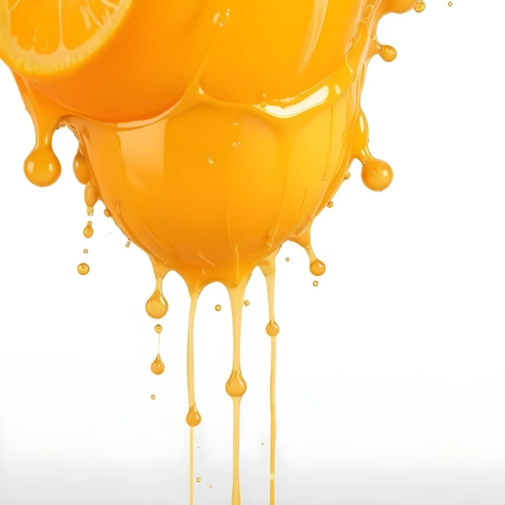 Orange Juice Splash With Liquid Drops Studio Shot White Background 3 13d6