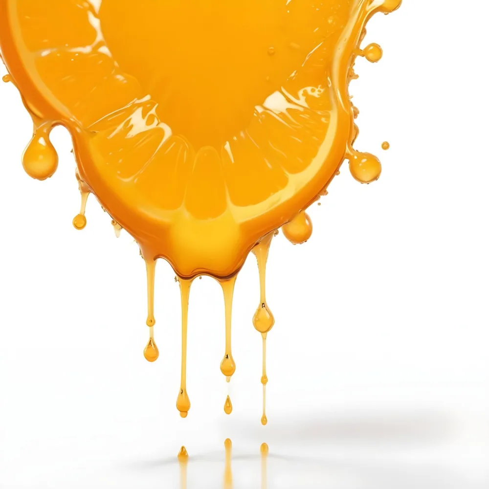 Orange Juice Splash With Liquid Drops Studio Shot White Background 6 Fee9